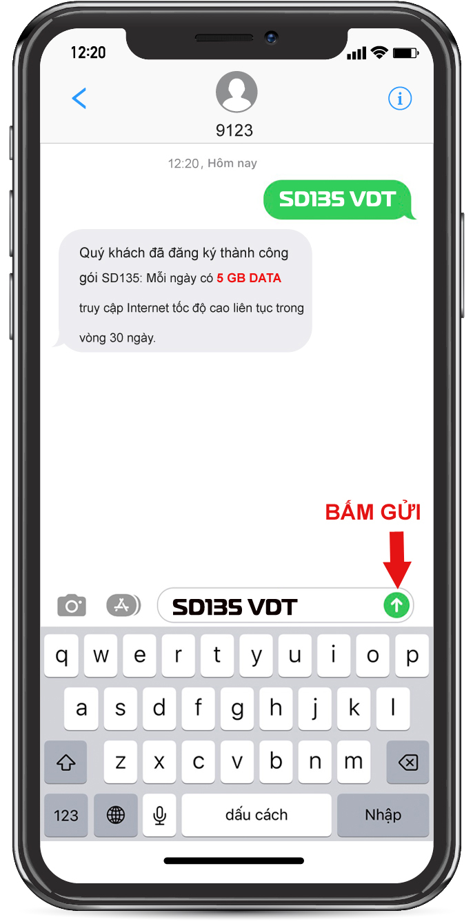 sd135 cuphapdangky sms VDT