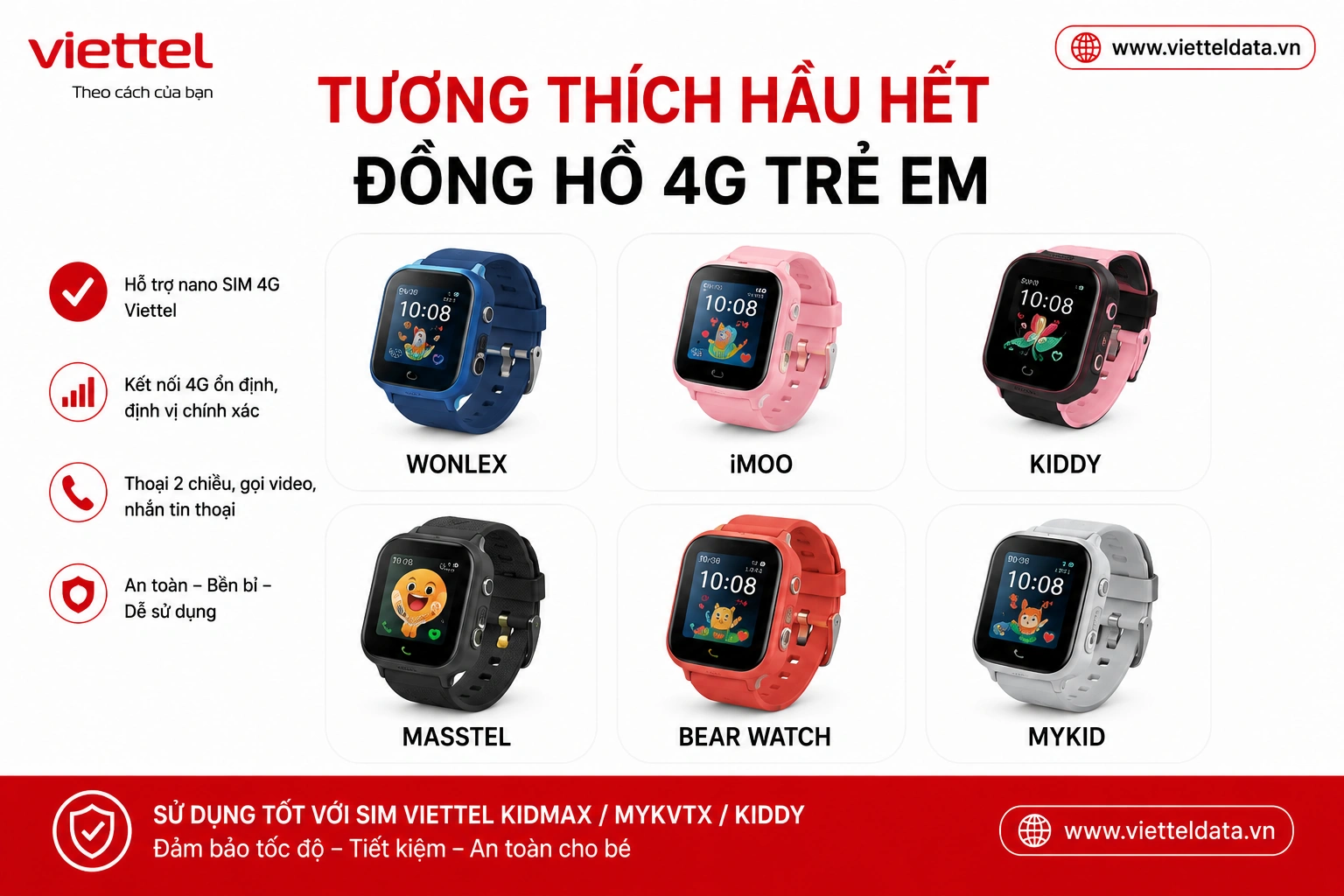 Các loại đồng hồ dùng được gói 12KIDMAX30