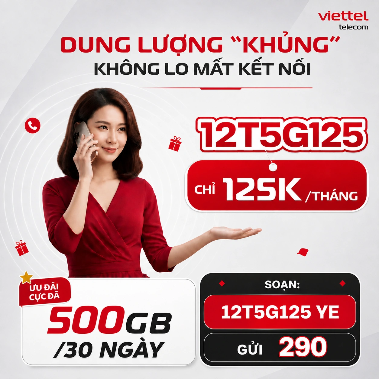 Gói cước 12T5G125 Viettel 1 Năm