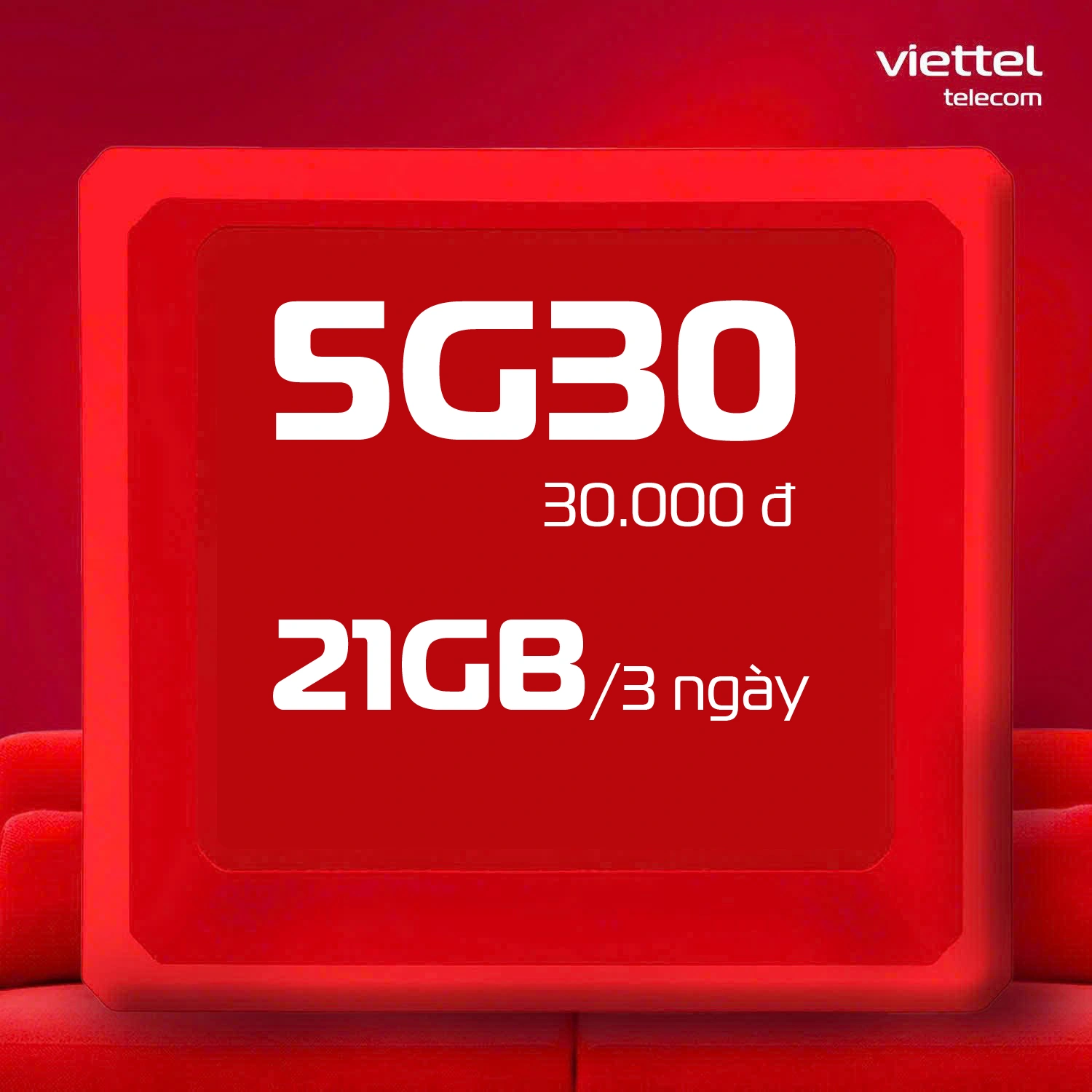 Gói 5G30 Viettel – 7GB/ngày trong 3 ngày, giá 30.000đ
