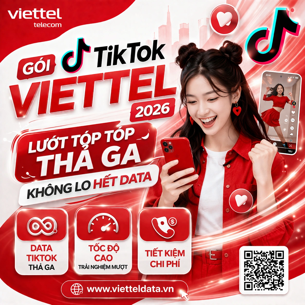 Gói TikTok Viettel 2026: Lướt Tóp Tóp Thả Ga Không Lo Hết Data