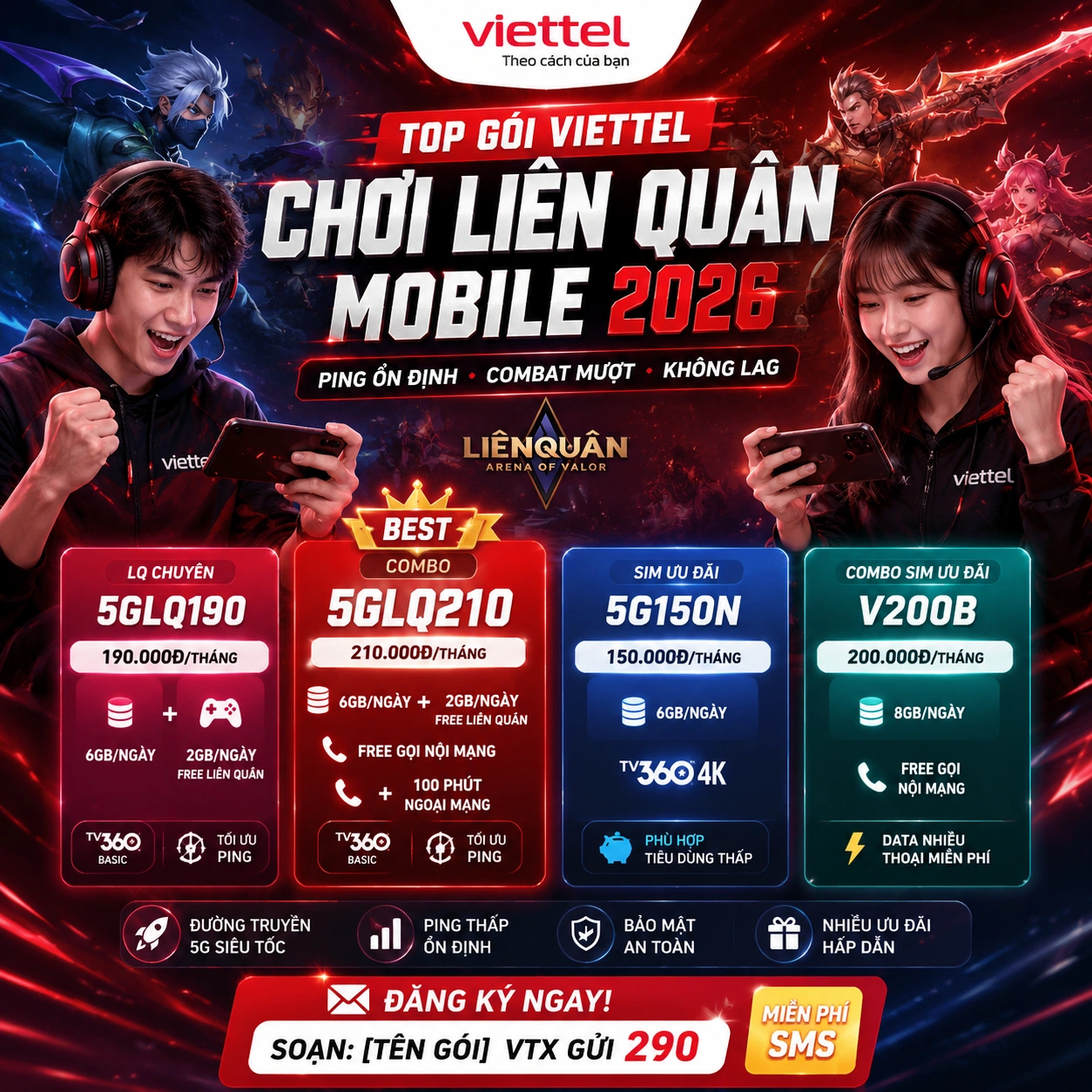 Top 4 Gói Viettel Liên Quân
