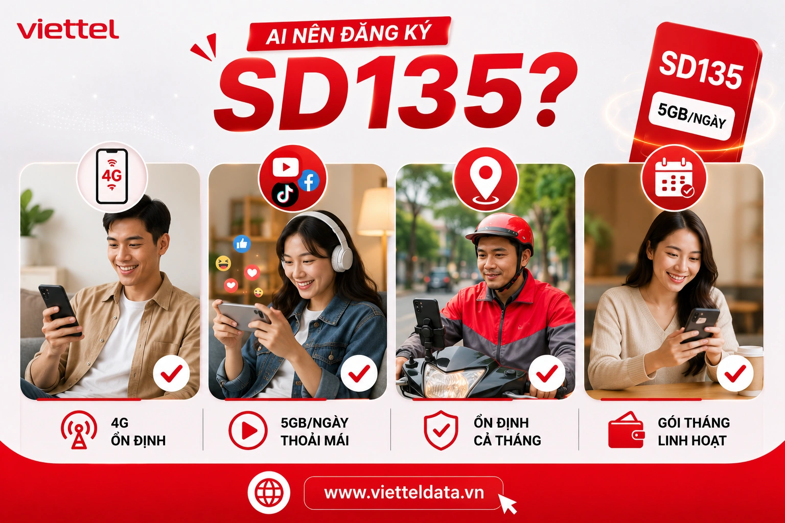 Ai nên đăng ký gói SD135 Viettel