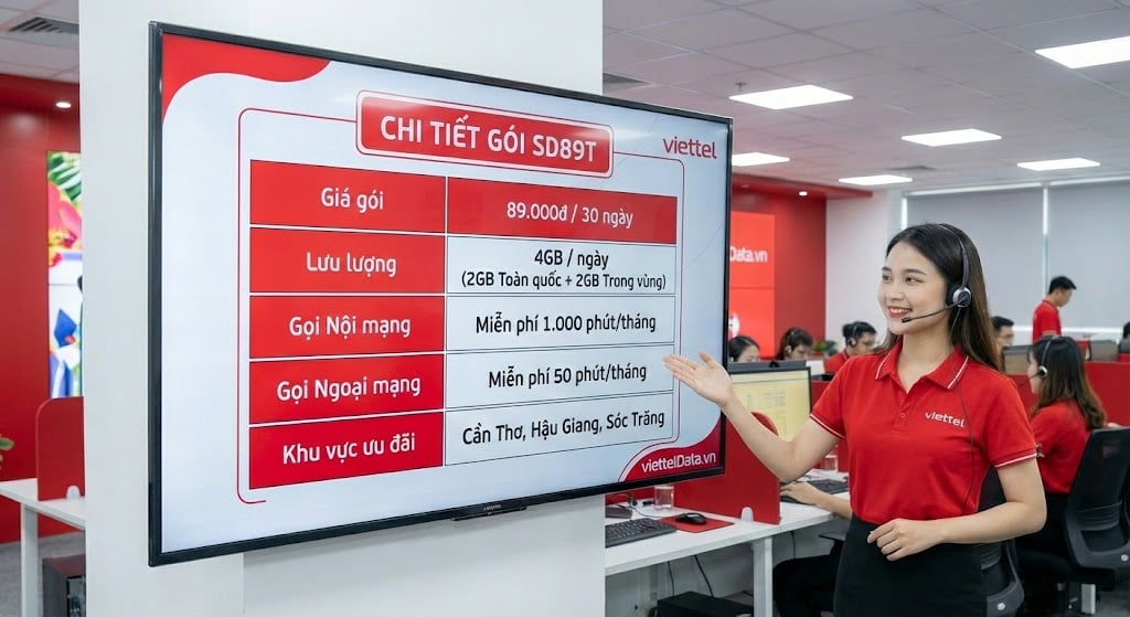 Gói SD89T Viettel – 4GB/ngày + gọi nội mạng
