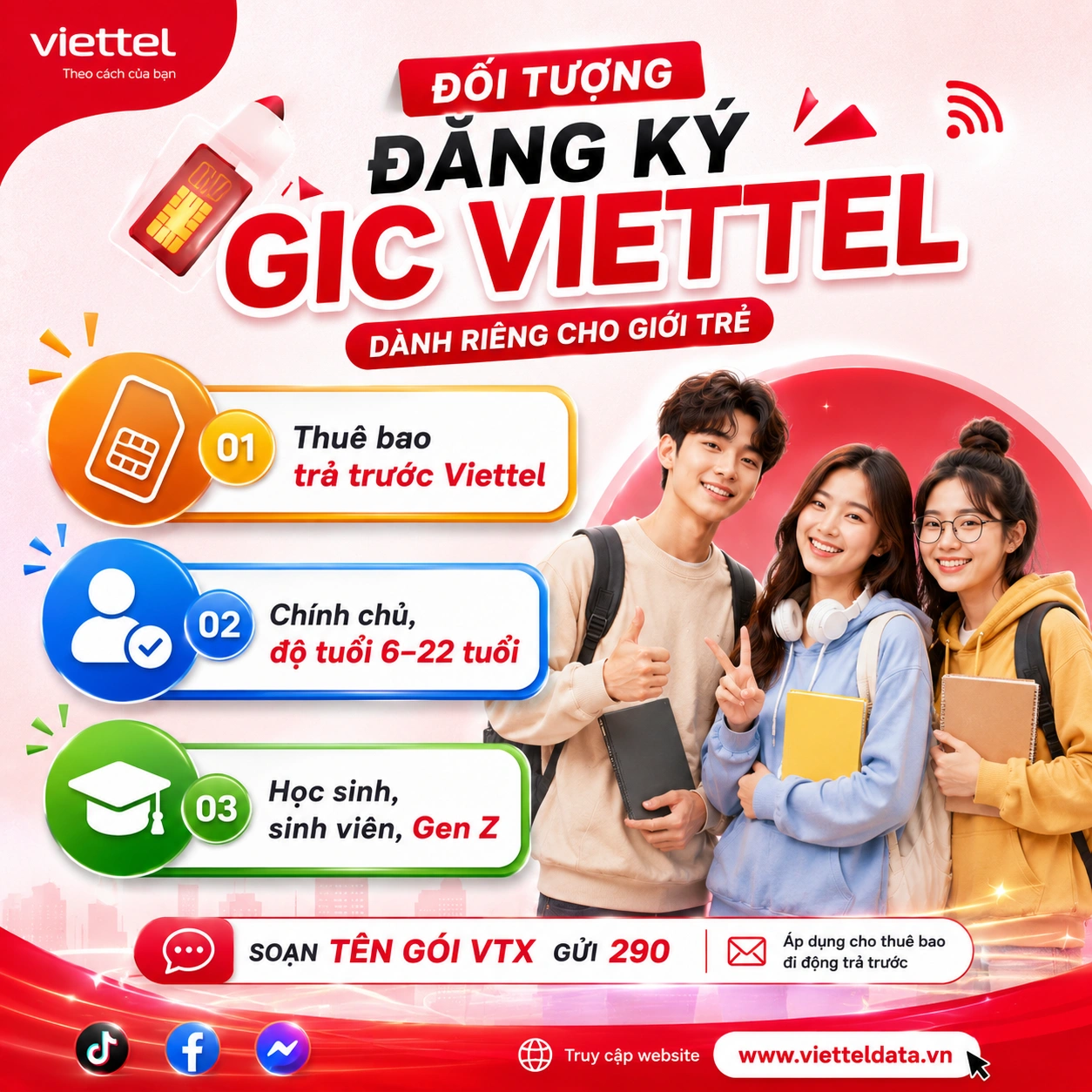 SIM nào đăng ký được gói GIC Viettel