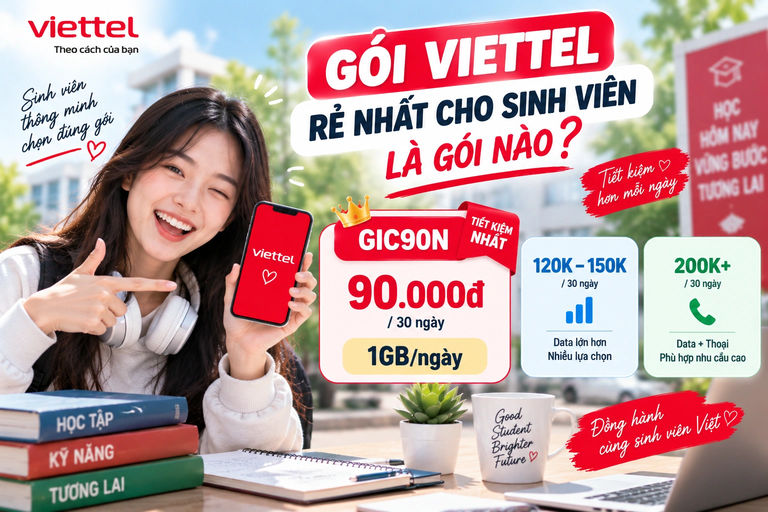 Gói Viettel rẻ nhất cho sinh viên