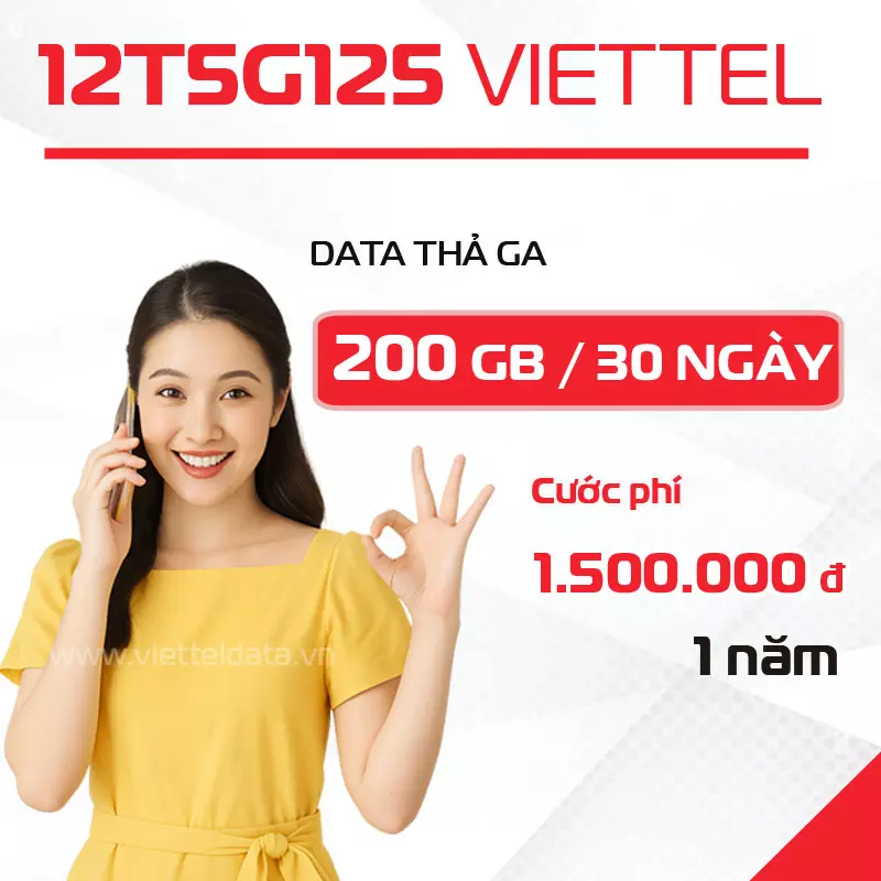 Gói Cước 12T5G125 Viettel 
