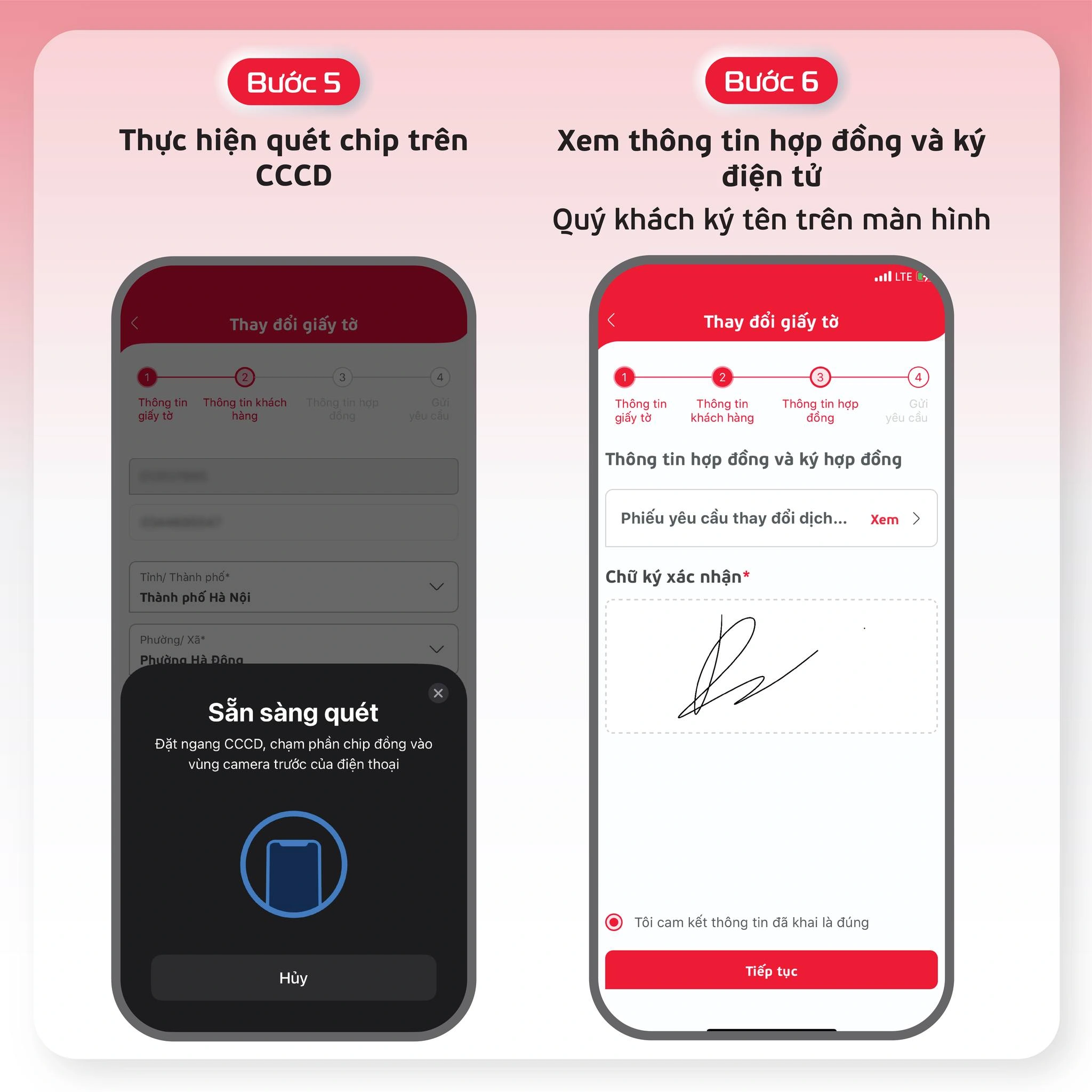 Hướng dẫn chuẩn hóa thông tin thuê bao trên My Viettel Bước 5-6