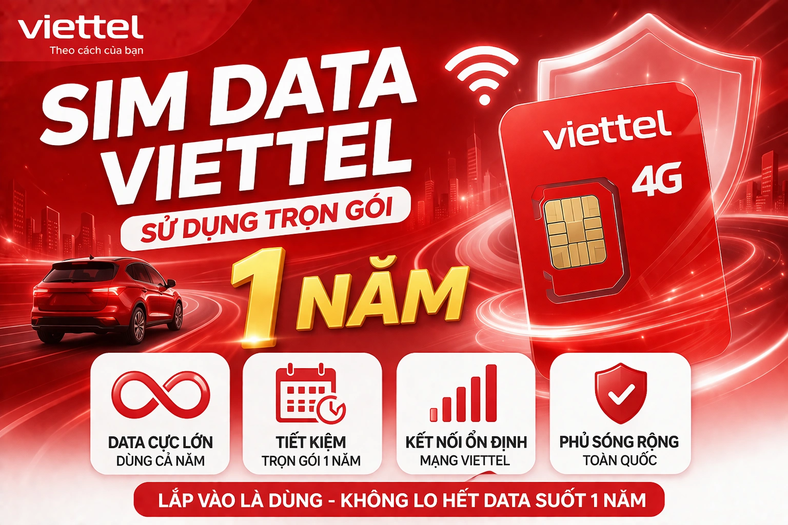 SIM Data Viettel 1 Năm – Bảng Giá SIM Mạng & Gói Cước Trọn Gói 2026