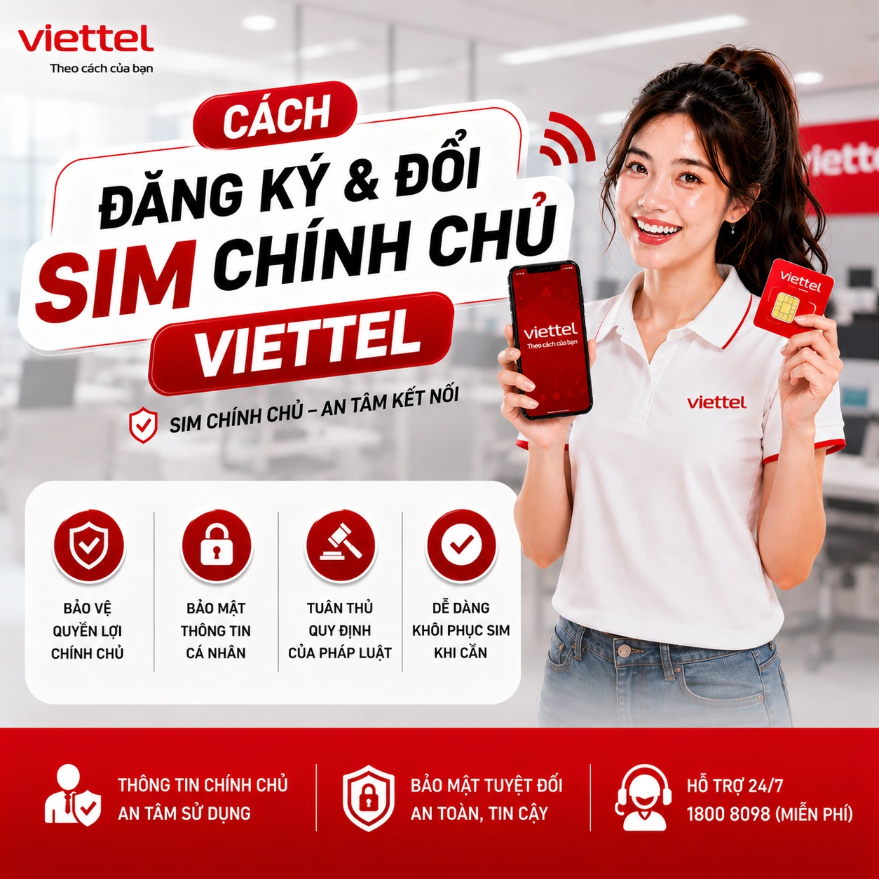 Cách Đăng Ký & Đổi SIM Chính Chủ Viettel Tại Nhà + Cửa Hàng [2026]