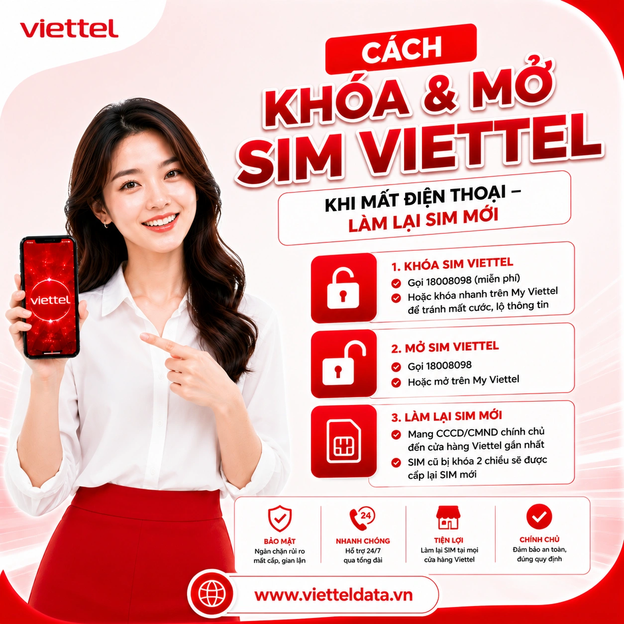 Cách Khóa & Mở SIM Viettel Khi Mất Điện Thoại – Làm Lại SIM Mới [2026]