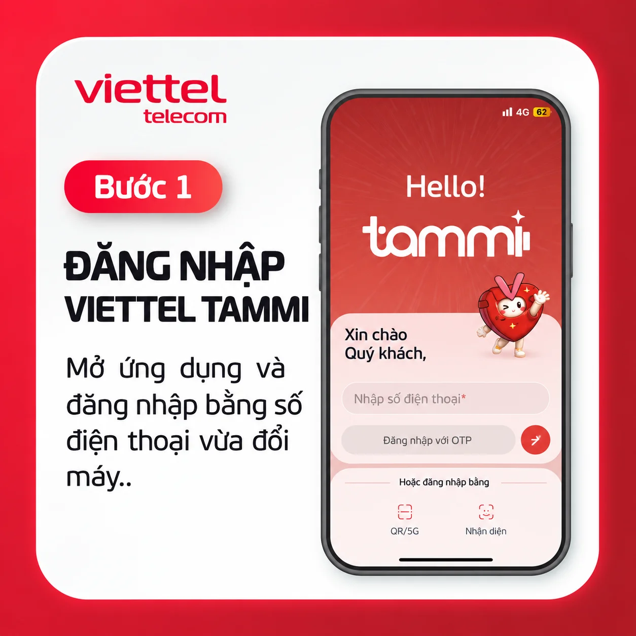Xác Thực Đổi Máy Trên Viettel Tammi -Bước 1