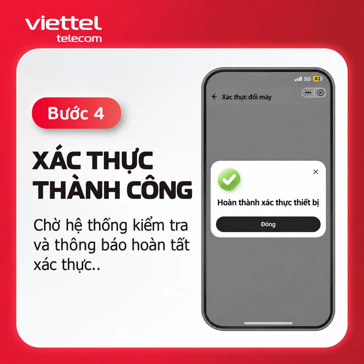 Xác Thực Đổi Máy Trên Viettel Tammi -Bước 4