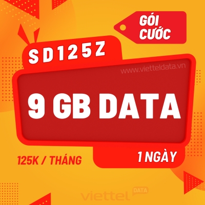 SD125Z - Gói Cước Viettel 125K/Tháng Có Đến 9GB/Ngày