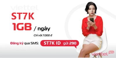 Gói ST7K Viettel – Chá» 7.000Ä Có Ngay 1GB Data Tá»c Äá» Cao Trong Ngày!
