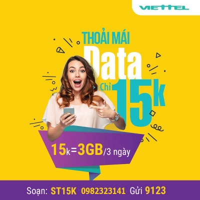 ST15K - Gói Cước Viettel 3 Ngày 15K Có Ngay 3 GB DATA