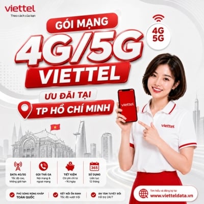 Gói Cước 4G/5G Viettel TP.HCM 2026: Ưu Đãi Riêng Cho Khu Vực TPHCM + Bình Dương + BR-Vũng Tàu