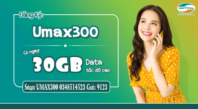 UMAX300 - Gói Umax300 Viettel 【Đăng Ký Có Ngay 30GB Data】