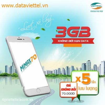 MIMAX70 Viettel - Gói Cước 4G Theo Tháng RẺ NHẤT