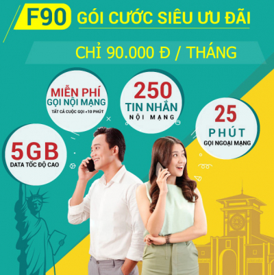 F90 Viettel【Gói Cước Combo 4 Trong 1 Ưu Đãi Chỉ 90K / Tháng】