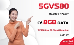 Gói 5GVS80: 8GB / Ngày + Miá»n Phí Xem C1, Ngoáº¡i Háº¡ng Anh