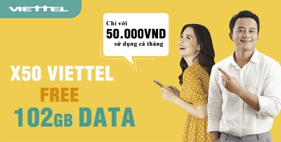 Gói X50 tại Hà Tĩnh - Cực Sốc: Chỉ với 50.000 đ có 100 GB Data